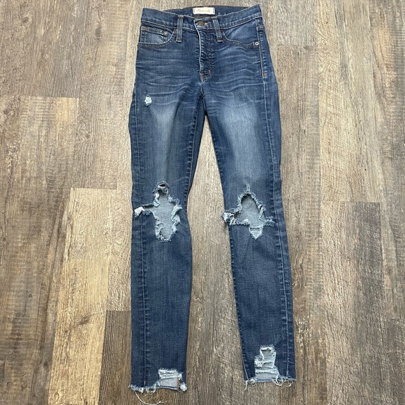 Madewell Denim - Madewell distressed 9 inch high rise skinny jeans